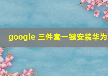 google 三件套一键安装华为